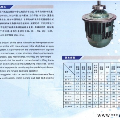永力ZD 51-4 13KW 、 南京特種特種電機(jī)、電動(dòng)葫蘆電機(jī)、起重電機(jī) 永力電機(jī)