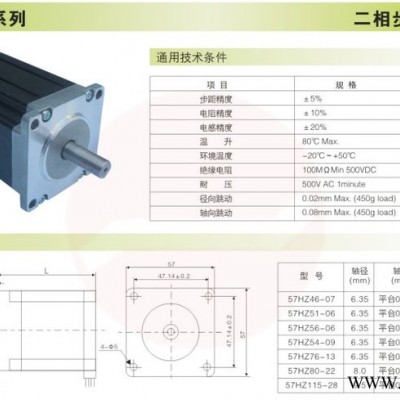 眾智達(dá)57系列兩相步進(jìn)電機(jī)57HZ80-22 廠家現(xiàn)貨直銷 可定制