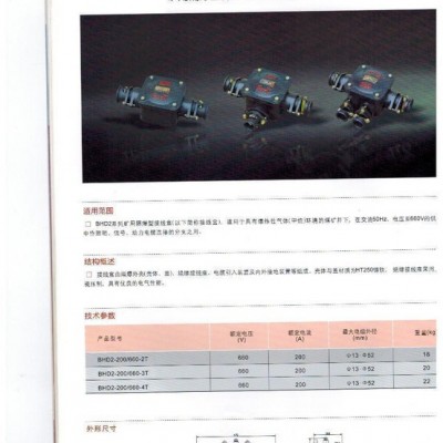 BHD2-200/1140(660)-3T 礦用防爆接線盒  BHD2-100/3通防爆接線盒