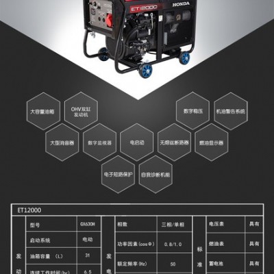 **/** **大功率汽油發(fā)電機 8千瓦三相發(fā)電機 ET12000