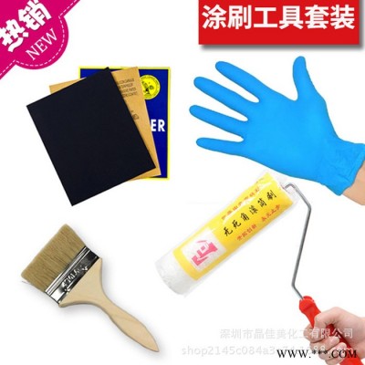 晶佳美木刷子滾桶手套建材配套工具內(nèi)外墻涂料乳膠漆油漆毛刷批發(fā)