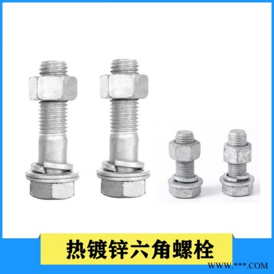 普力特 熱鍍鋅螺栓廠家加工定做熱鍍鋅螺絲 熱浸鋅熱鍍鋅外六角螺栓價(jià)格實(shí)惠鐵塔螺栓