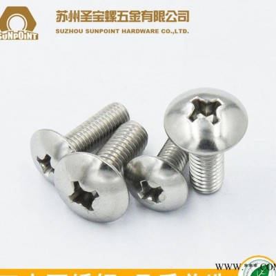 不銹鋼304 YB TM 粵標(biāo) 十字大扁頭機(jī)螺釘 傘頭電子小螺絲不銹鋼大扁頭機(jī)螺釘