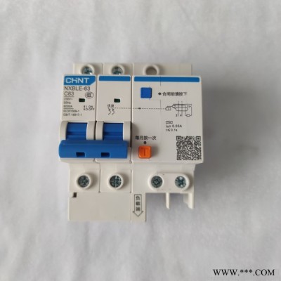 漏電斷路器63A正泰2P漏電斷路器廠家NXBLE-63 2P/C63A家庭入戶終端配電箱配電盤配件