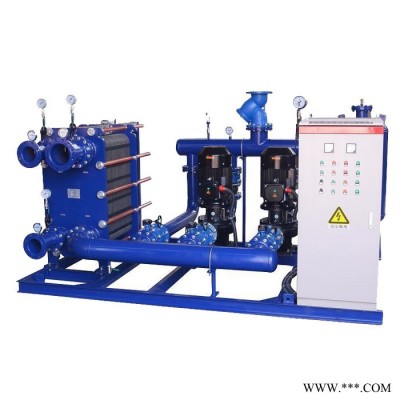 高溫汽水換熱機(jī)組  水水換熱機(jī)組 **整體式換熱機(jī)組 管殼式換熱機(jī)組 配置PLC控制柜全自動(dòng)溫控閥組