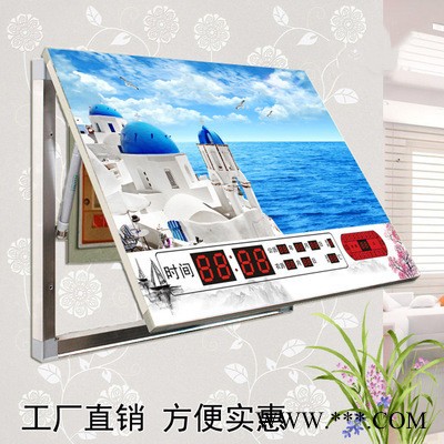 液壓電表箱裝飾畫帶鐘表 客廳中式簡(jiǎn)約萬(wàn)年歷配電箱推拉遮擋掛畫