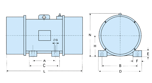 VB振動電機(jī)規(guī)格圖