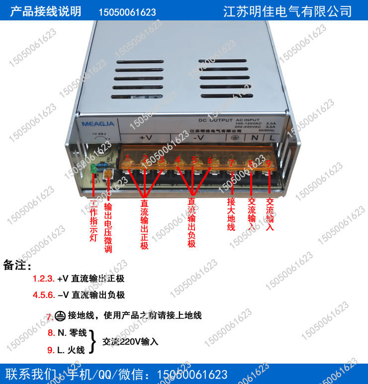 MJ-250W接線標(biāo)示