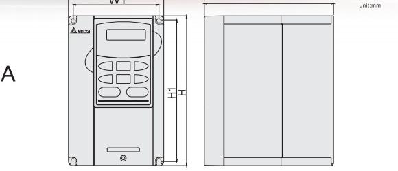 VFD-B變頻器尺寸