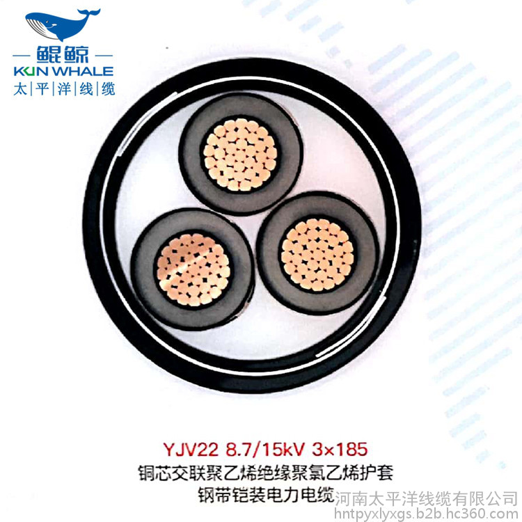 高壓電纜 YJV22三芯電纜 安陽電力電纜廠家